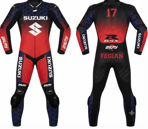 Traje de Carreras de Cuero de Vaca/Canguro Zuzuki para Hombre, Mono de Una Pieza con Armadura de Nivel 2 CE, Hecho a Medida, Protección OEM - Product Image 1