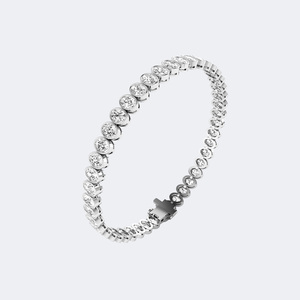 7.00CTW Oval Cut Lab Grown Diamond Bezel <b>Set</b> Classic Tennis Bracelet in 9k <b>Gold</b> Plated for Certified - Product Image 5
