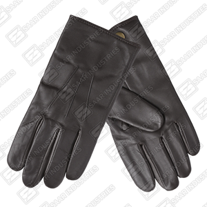 Guantes de Vestir para Hombre, Negros, de Piel de Oveja, Térmicos, Ecológicos, con Pantalla Táctil, Clásicos, de Dedo Completo, Suaves, con Cierre de Botón a Presión - Product Image 4