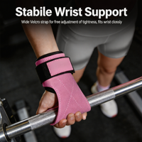 Poignées de musculation en microfibre avec support pour les poignets - Sangles antidérapantes pour soulevé de terre, tractions, développé couché, fitness en salle de sport