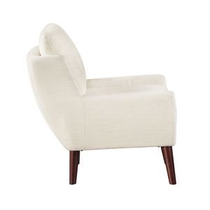 Poltrona Contemporanea Beige per Arredamento Casa, Gambe in Legno Massello, Rivestimento in Ciniglia, Stile Confortevole per Soggiorno - Product Image 4