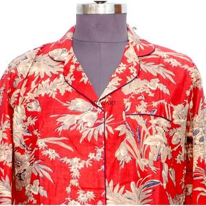 Ensemble robe moulante bohème en coton pour femme, longueur genou, avec chemise imprimée florale, taille naturelle, boutons tissés, nettoyage à sec - Product Image 3