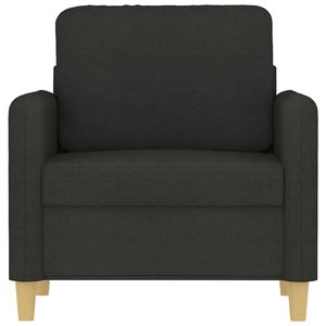 Fauteuil individuel en tissu noir (100 % polyester) pour salon, avec structure en métal et textilène, au design élégant - Product Image 3