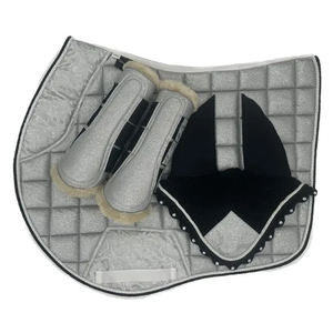 ชุดอุปกรณ์รองอานม้าแบบขายส่ง พร้อมที่ปิดหูม้า รองขา มีสไตล์ สำหรับกีฬาขี่ม้ากระโดดและเดรสสาจ  บุด้วยผ้าฟลีซ - Product Image 5