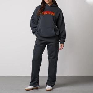 Trending Unisex Multi Color <b>Tracksuits</b> Pullover Sweatshirts With Trousers 100% Cotton Fleece Breathable <b>Women</b> 2 Piece Set - Product Image 5