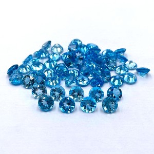 Topacio Azul Suizo Natural de 8mm, Corte Redondo Facetado, Piedra Preciosa para Joyería, Piedra Calibrada Suelta, Precio al por Mayor, Suministro a Granel - Product Image 6