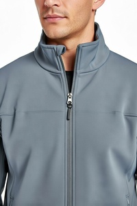 เสื้อแจ็คเก็ตกันน้ำสำหรับผู้ชาย RAPID SPORTS รุ่นคอตั้ง ซิปปิด แบบลำลอง สไตล์สตรีทแวร์ สีเทาอ่อน ขายส่ง - Product Image 4