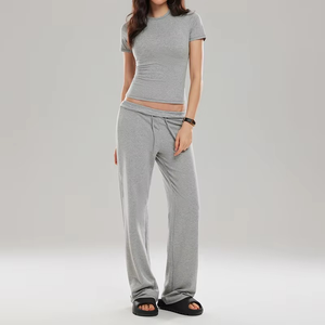 New Arrivals Wholesale Luxury Leisure Women Yoga Suit Cotton Spandex <b>Lounge</b> Wear Fitness Gym Wear Yoga Workout Women's Tracksuit - Product Image 4