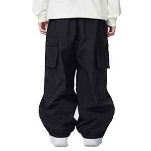 Pantalon de ski unisexe vert fluo imperméable 10 000 mm respirant en polyester pour activités de neige en extérieur avec fermeture auto-agrippante pour adulte – En vente en ligne - Product Image 5