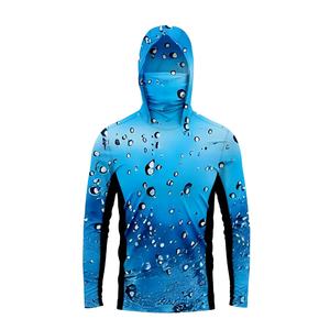 Vêtements de pêche à manches longues à séchage rapide avec sublimation personnalisée, protection solaire UV, chemise de pêche à capuche - Product Image 6