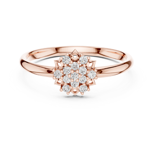 แหวนเพชรทรงกลมแบบคลาสสิกเรียบง่ายสำหรับผู้หญิง ทองคำแท้ 14k สามารถสวมซ้อนกันได้ เหมาะสำหรับเป็นของขวัญ งานหมั้น วันครบรอบแต่งงาน - Product Image 2