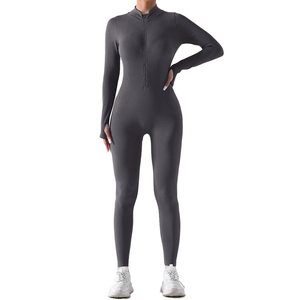 2026 New One Piece Yoga Bodysuit Long Sleeve Gym Sports Suit for Push-<b>Ups</b> Fitness Workout Sports Jumpsuit - Product Image 1