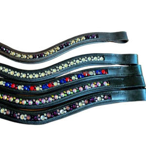 2025 Último diseño de marca Hot Fix crystals multicolor Wave shape English Leather Horse bring Band en todas las formas, tamaños y colores - Product Image 3