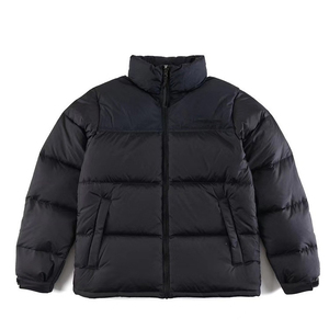 Chaqueta acolchada North F para hombre, color blanco, con cuello alto, gruesa, con cremallera, abrigo cálido para invierno - Product Image 2