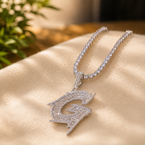 925 Sterling Silver VVS1 Moissanite Letter <b>Pendant</b> Hip Hop Style Micro Insert Baguette Cut Diamond Name Jewelry - Product Image 6