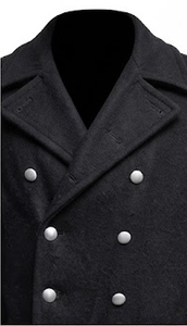 Black <b>Long</b> <b>Men's</b> Historical Greatcoat Double Breasted Overcoat Formal Outerwear for <b>Winter</b> - Product Image 6