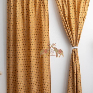 ชุดผ้าม่านลายดอกบัวพิมพ์ลายด้วยมือ คอลเลคชั่นใหม่ สำหรับตกแต่งบ้าน - Product Image 5