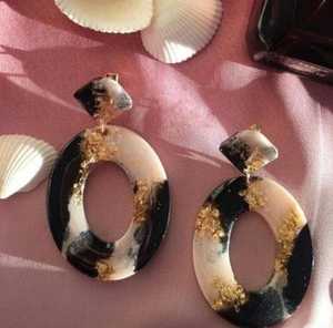 MN EXPORTS Fashion Resin Natural Pearl <b>Drop</b> Earrings Colorful Islamic Design Customized Shape Women's Party Wear Jewelry Uttar - Product Image 6