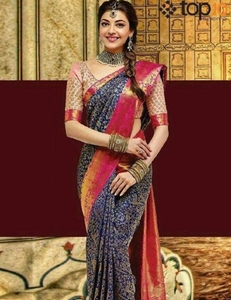 KV Unstitched Cotton Silk <b>Blouse</b> Material Printed <b>Saree</b> - Product Image 1