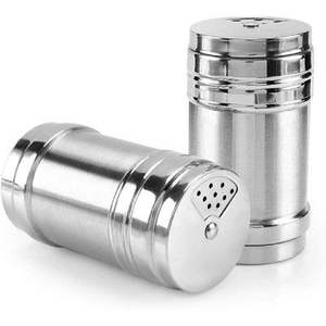 <b>Stainless</b> <b>Steel</b> Salt and Paper <b>Container</b> Durable Metal Design Leak Proof Eco-Friendly Dishwasher Safe - Product Image 4