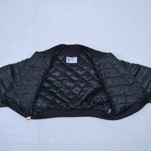 Black Womens <b>Quilted</b> Satin Bomber <b>Jacket</b> Pink Trim Full Sleeve Zipper Closure Leopard <b>Pattern</b> Turn-down Collar Regular Winter - Product Image 5