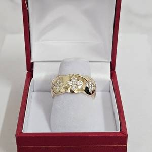 Flower Style Lab Grown Round Brilliant Cut Diamond Band Ring 14K Solid Gold Wedding Engagement Luxury Gift For Girlfriends - Product Image 4