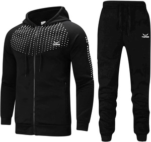 Survêtement 100% coton de haute qualité, vêtements d'entraînement et de jogging, survêtements décontractés pour hommes, échauffement, séchage rapide - Product Image 6