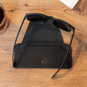 Genuine Leather <b>Glasses</b> Pouch Luxury Soft Cowhide Spectacles <b>Case</b> <b>Slim</b> Handmade Travel Sunglasses Cover Bag LGC-0127 - Product Image 6
