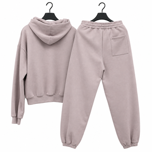 Oversized Tracksuit Set Pullover <b>Hoodie</b> and Elastic Cuff Jogger Pants 2 Piece Casual Loungewear Streetwear Wholesale - Product Image 3