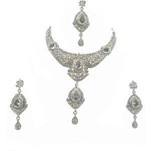 Conjuntos de Collar, Pendientes y Tocado de Novia para Mujer, de Aleación Chapada en Oro con Zirconia, Estilo Vintage, para Boda, Compromiso, Fiesta, Regalo, Joyería de Moda - Product Image 3