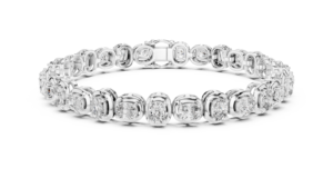 UNIQUE LAB GROWN DIAMOND RHODIUM PLATED LUXURY CERTIFIED TENNIS BRACELET DUAL SAFETY LOCK <b>SET</b> 18KT SOLID ROSE <b>GOLD</b> GIFTING PARTY - Product Image 5