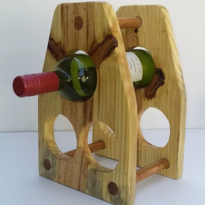 Support à bouteilles de vin en bois pour comptoir de salle à manger et décoration pratique pour le rangement à domicile - Product Image 1