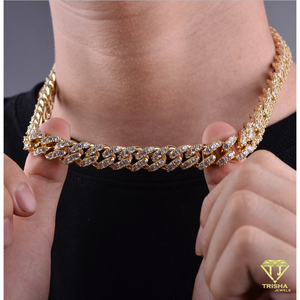 Collar de Cadena de Moda con Diamantes de Moissanita, Plata de Ley 925, Chapado en Oro, Joyería Hip Hop Iced Out - Product Image 2