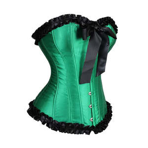 Corsé de satén sexy sin tirantes para mujer, corsé de cintura estilo burlesque, top bustier, tallas grandes XS-6XL - Product Image 2