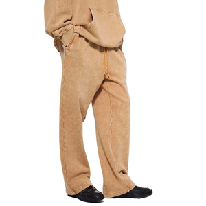 กางเกงวอร์มผู้ชายผู้หญิงสั่งทำพิเศษ เอวยางยืด มีเชือกผูก ทรงขาตรง หลวม สวมใส่สบาย ผลิตโดยโรงงาน OEM ODM ซักได้ - Product Image 5