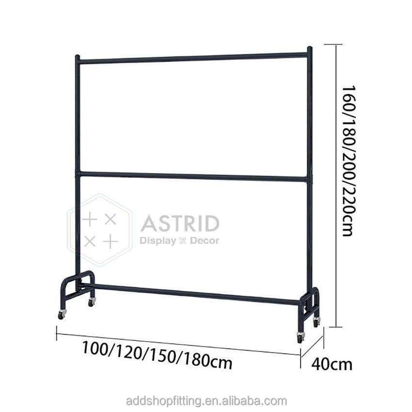 1 pc black rack + 90 pcs black hangers