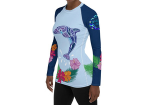 Vente en gros de rashguards de compression pour femmes, personnalisés, à manches longues, en spandex, pour l'entraînement au MMA et au BJJ - Product Image 6