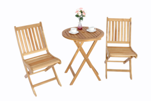 Ensemble bistrot en bois avec design pliable ou gain de place pour une placement pratique dans les petits espaces extérieurs - Product Image 4