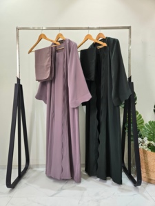 Caftán Abaya Elegante y Transpirable para Eid, Hecho a Mano en Turquía, Largo hasta el Suelo, Manga Larga, Cuello Sólido, Ideal para Fiestas Nocturnas - Product Image 6