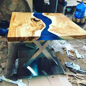 Factory Direct Sale Handmade Creative River Ocean <b>Table</b> Customizable Solid Wood <b>Epoxy</b> <b>Resin</b> Office Home Conference Dining <b>Table</b> - Product Image 2