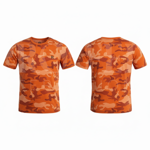 Camiseta Informal de Manga Corta con Cuello Redondo y Estampado de Camuflaje para Hombre, Uniforme de Verano de Algodón Suave, Venta al por Mayor, OEM, ODM - Product Image 2
