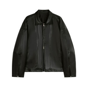 Wholesale New Arrivals 2026 Fitted Men's Cow Skin <b>Jacket</b> Winter <b>Mandarin</b> <b>Collar</b> Quick Dry Breathable Premium Quality High Street - Product Image 2
