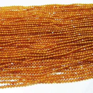 Perles de grenat Hessonite naturelles de 2 mm, forme Rondelle, facettées, fils de 13 pouces de long - Product Image 5