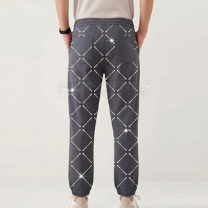 Pantalones Casuales de Cintura Media, Ligeros y de Primera Calidad, con Pedrería, 100% Algodón, Diseño Brillante, Ajuste Cómodo, Ropa de Moda Nocturna para Hombre - Product Image 2