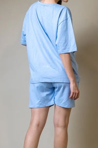 Conjuntos de Camiseta y Pantalones Cortos Casuales Extra Grandes, 100% Fibra de Bambú, Lavado Ácido, Unisex, Alta Calidad - Product Image 2