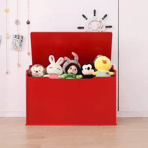Boîte à jouets en bois rouge avec <span class=keywords><strong>banc</strong></span> <span class=keywords><strong>de</strong></span> <span class=keywords><strong>rangement</strong></span> intégré, <span class=keywords><strong>coffre</strong></span> <span class=keywords><strong>de</strong></span> <span class=keywords><strong>rangement</strong></span> en bois pour enfants, organisateur <span class=keywords><strong>de</strong></span> jouets pour tout-petits et chambre d'enfant avec couvercle rabattable - Product Image 3
