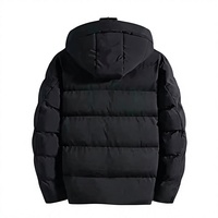 Veste d'hiver pour homme à capuche, chaude, coupe-vent, parka grande taille, vêtement décontracté, fermeture éclair, forme élancée, tissu tricoté épais