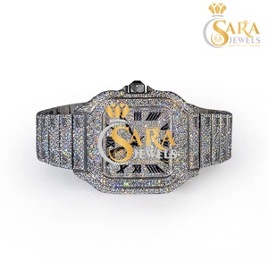 Reloj de Cuarzo de Acero Inoxidable con Diamantes de Moissanita y Oro Moderno de Sara Jewels, Edición Limitada para Regalo en Fiestas de Trabajo, Precio de Fábrica - Product Image 2