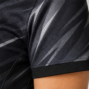 Custom Black Charcoal Abstract Slash Print <b>Womens</b> <b>Polo</b> <b>Shirt</b> Quick Dry Breathable Quarter Zip Golf Team Uniform WPS-0707 - Product Image 6