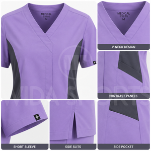 Tenues médicales sportives haut de gamme Wida en tissu sergé polyester/coton, unisexe, pour usage hospitalier, uniforme professionnel de santé, OEM - Product Image 5